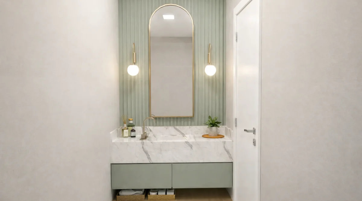 Projeto de Interiores em Palhoça: Banheiro com Estilo Spa
