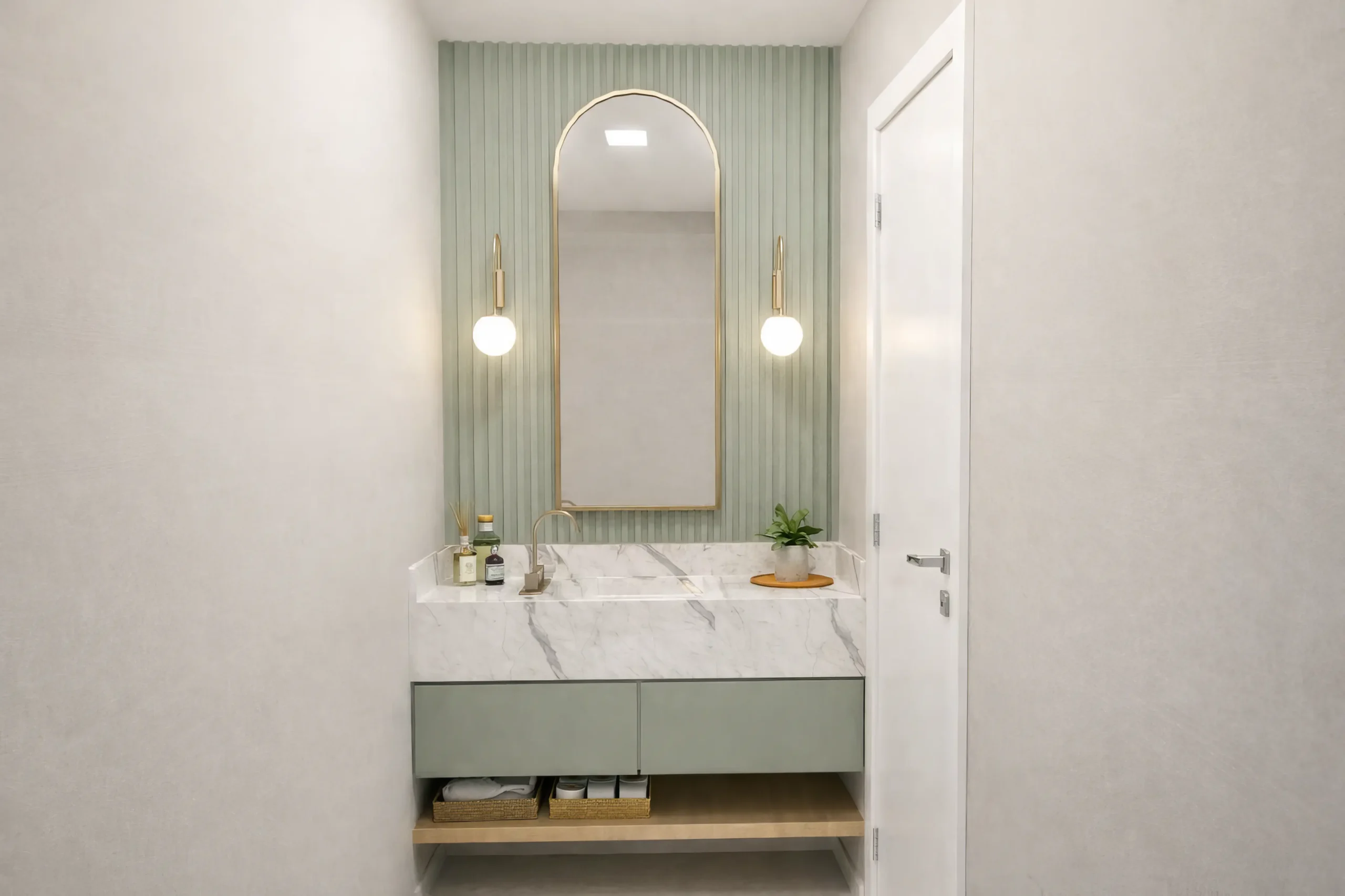 Projeto de Interiores em Palhoça: Banheiro com Estilo Spa