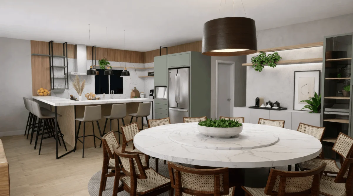 Arquiteto Palhoça: Área Social Integrada e Cozinha Gourmet
