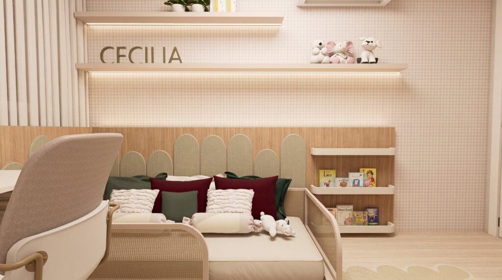Dormitório elegante com marcenaria personalizada e luz indireta por arquiteto Pedra Branca.